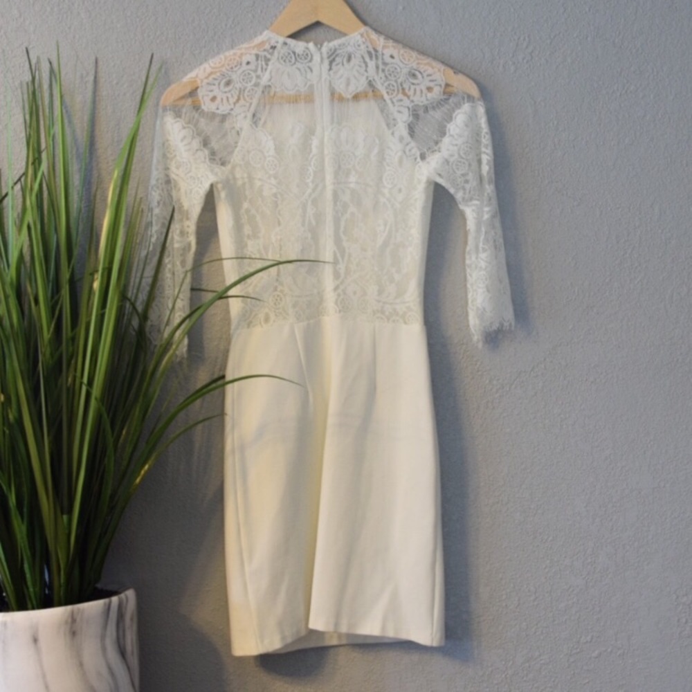 White Lace Cocktail Dress - Picture 4 of 8